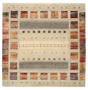 Tappeto Gabbeh - Loribaft Indus quadrato  - 206 x 205 cm - multicolore