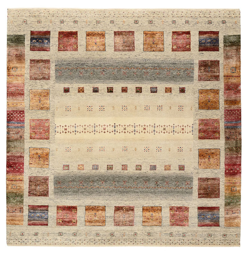 Tappeto Gabbeh - Loribaft Indus quadrato  - 206 x 205 cm - multicolore
