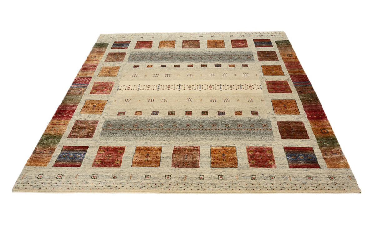 Tappeto Gabbeh - Loribaft Indus quadrato  - 206 x 205 cm - multicolore
