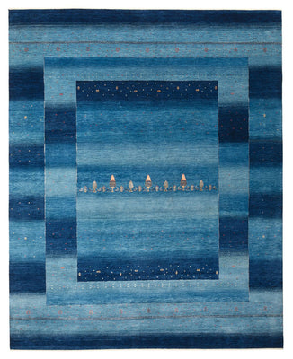 Tappeto Gabbeh - Loribaft Indus - 303 x 241 cm - blu mare