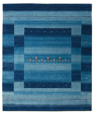 Tappeto Gabbeh - Loribaft Indus - 299 x 250 cm - blu mare