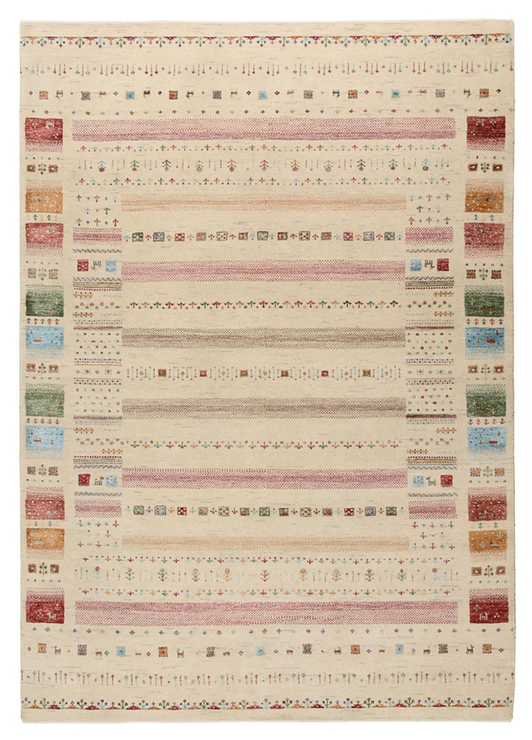 Tappeto Gabbeh - Loribaft Indus - 246 x 174 cm - beige chiaro