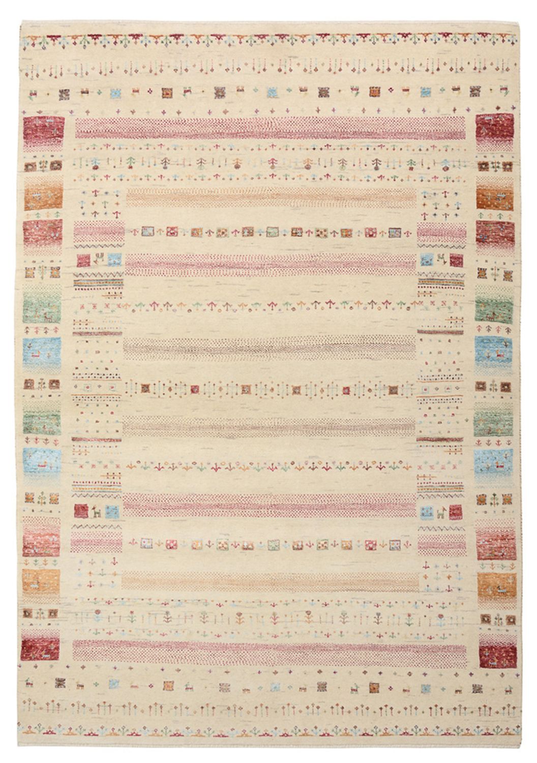 Tappeto Gabbeh - Loribaft Indus - 206 x 149 cm - beige chiaro