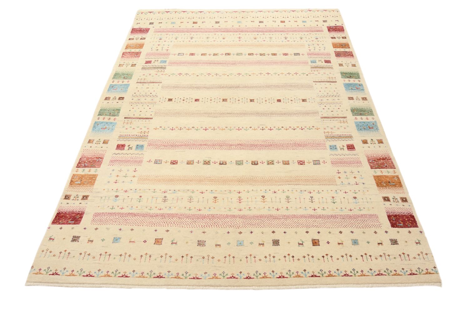 Tappeto Gabbeh - Loribaft Indus - 206 x 149 cm - beige chiaro