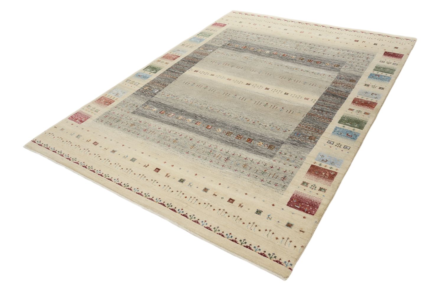 Tappeto Gabbeh - Loribaft Indus - 244 x 177 cm - beige chiaro
