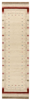 Tappeto corsia Tappeto Gabbeh - Loribaft Indus - 298 x 83 cm - beige chiaro