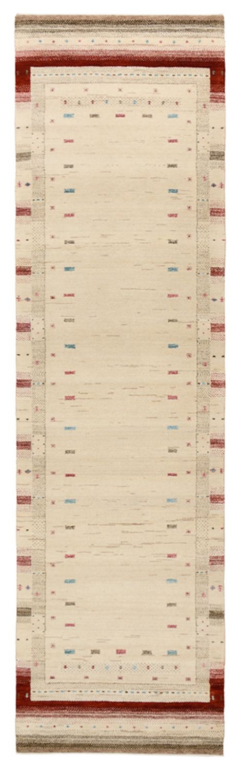 Tappeto corsia Tappeto Gabbeh - Loribaft Indus - 298 x 83 cm - beige chiaro