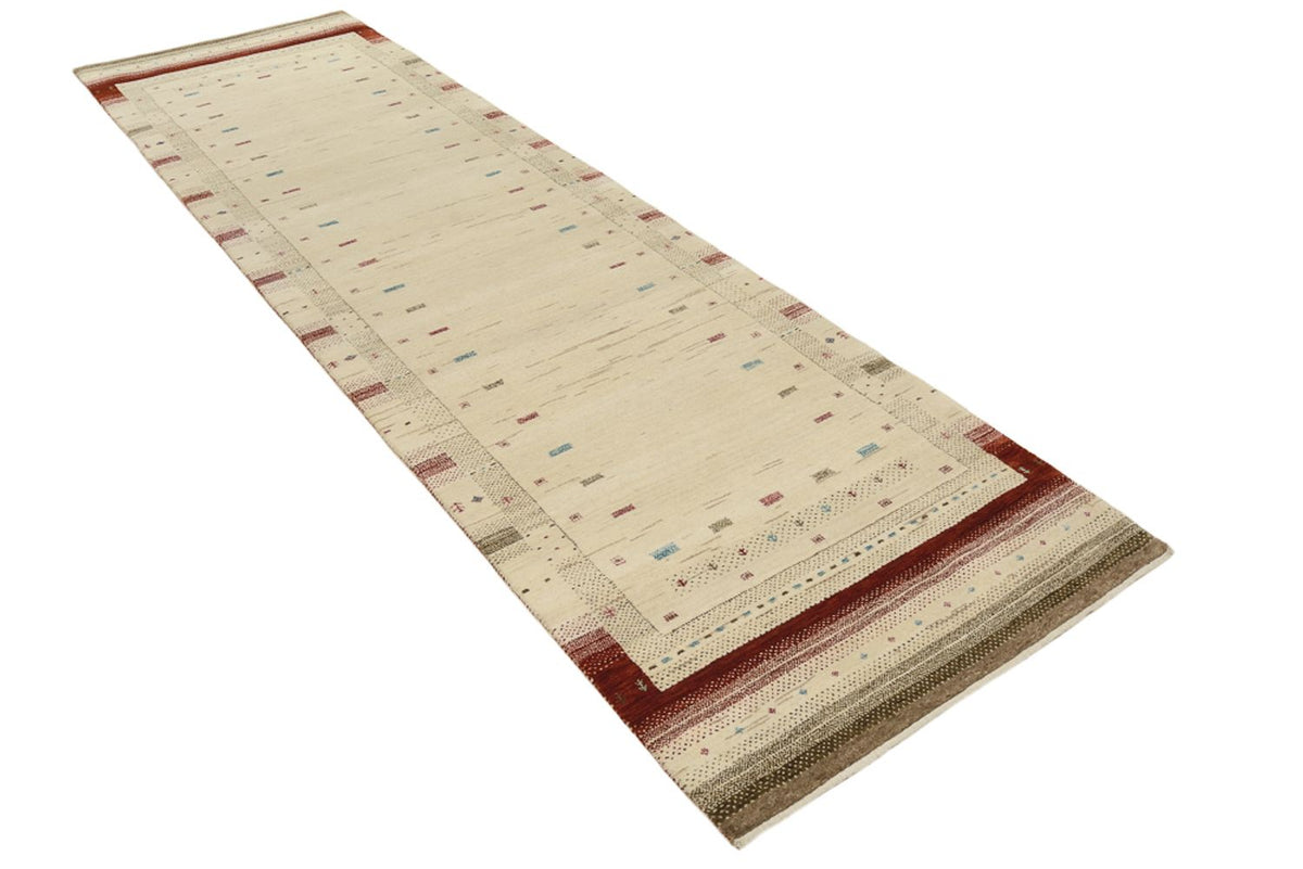 Tappeto corsia Tappeto Gabbeh - Loribaft Indus - 298 x 83 cm - beige chiaro
