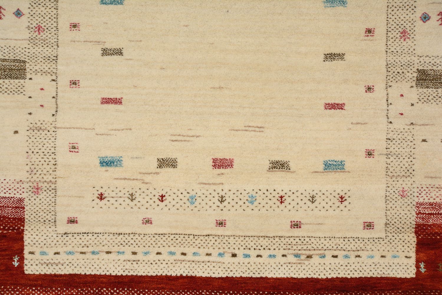 Tappeto corsia Tappeto Gabbeh - Loribaft Indus - 298 x 83 cm - beige chiaro
