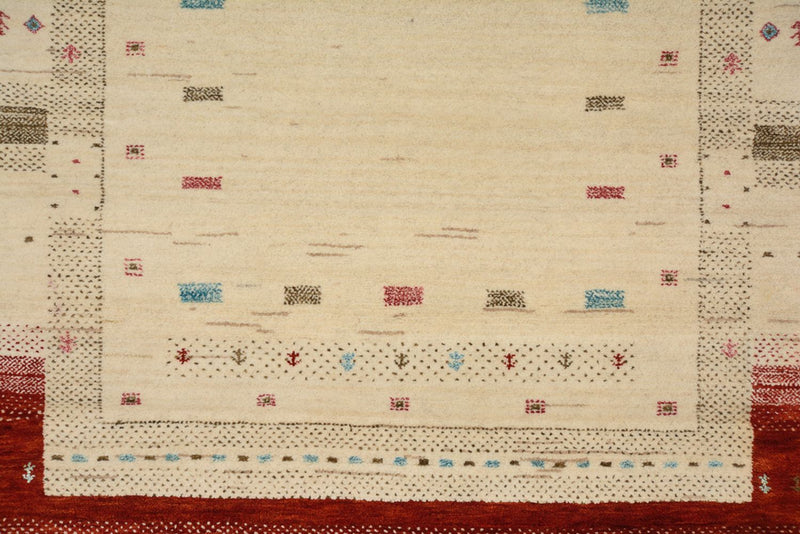 Tappeto corsia Tappeto Gabbeh - Loribaft Indus - 298 x 83 cm - beige chiaro