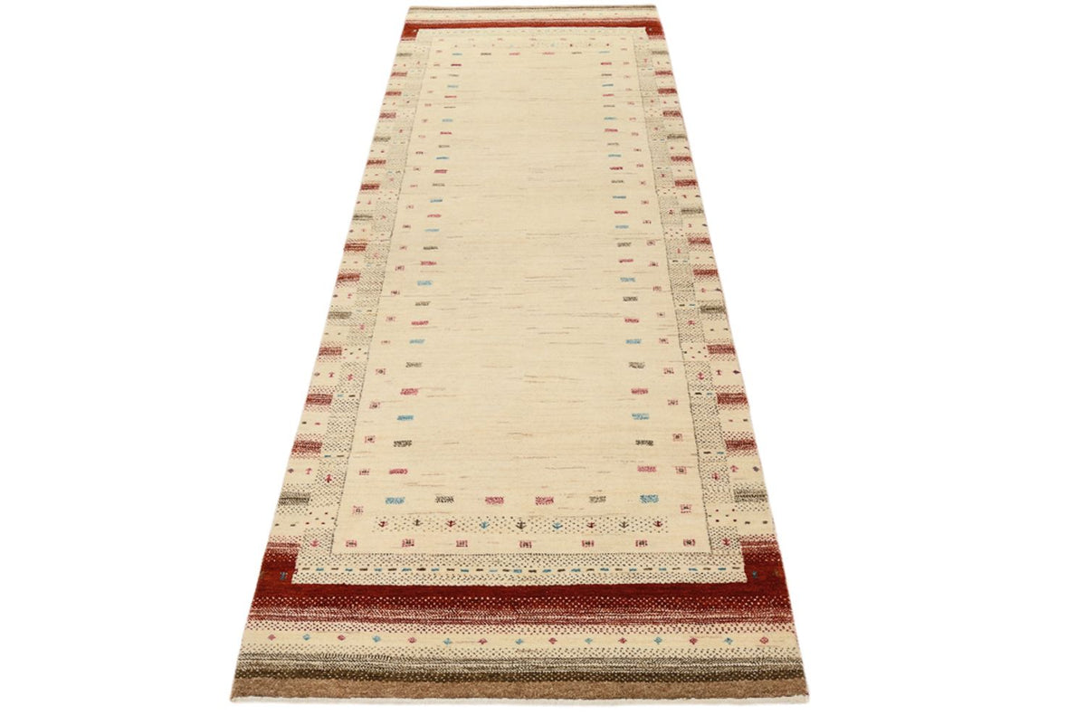 Tappeto corsia Tappeto Gabbeh - Loribaft Indus - 243 x 84 cm - beige chiaro