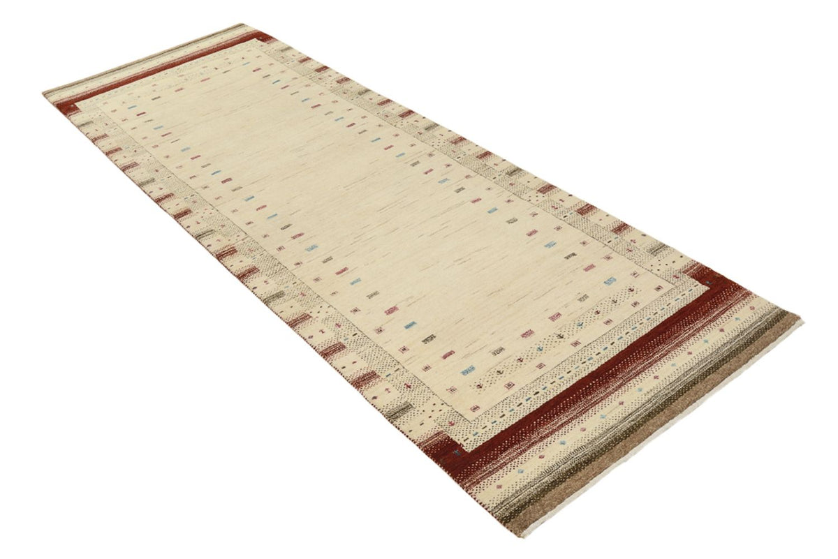 Tappeto corsia Tappeto Gabbeh - Loribaft Indus - 243 x 84 cm - beige chiaro
