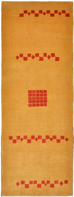 Tappeto corsia Tappeto Gabbeh - Loribaft Persero - 241 x 87 cm - giallo senape