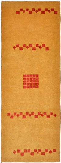 Tappeto corsia Tappeto Gabbeh - Loribaft Persero - 241 x 87 cm - giallo senape