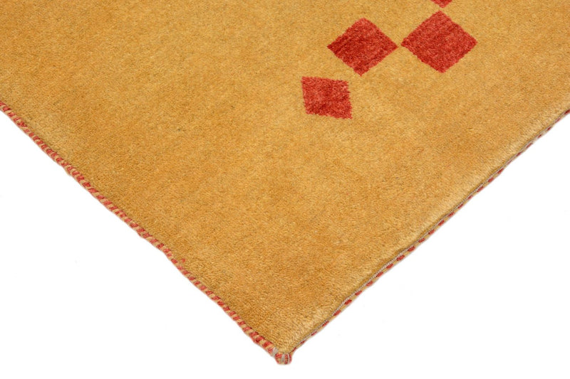 Tappeto corsia Tappeto Gabbeh - Loribaft Persero - 241 x 87 cm - giallo senape