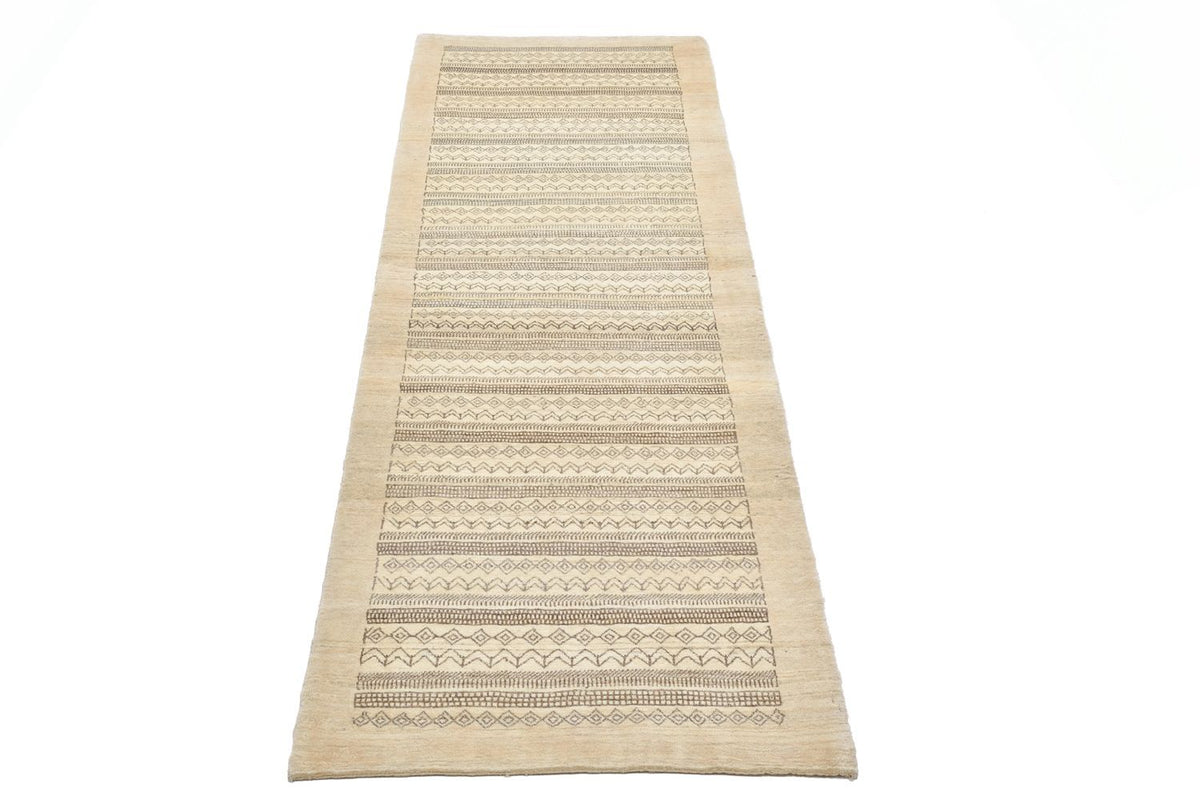 Tappeto corsia Tappeto Gabbeh - Loribaft Persero - 297 x 85 cm - sabbia