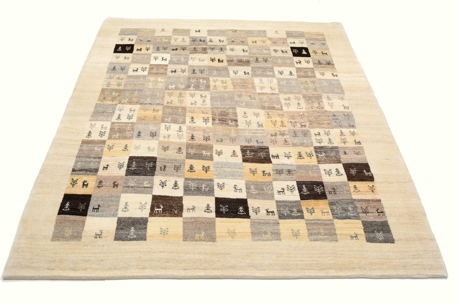 Tappeto Gabbeh - Loribaft Persero - 191 x 154 cm - marrone chiaro