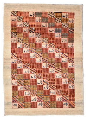 Tappeto Gabbeh - Loribaft Persero - 142 x 101 cm - rosso