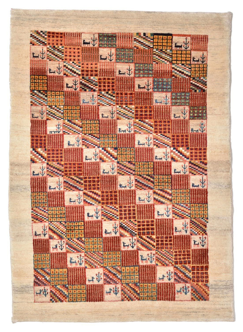 Tappeto Gabbeh - Loribaft Persero - 142 x 101 cm - rosso