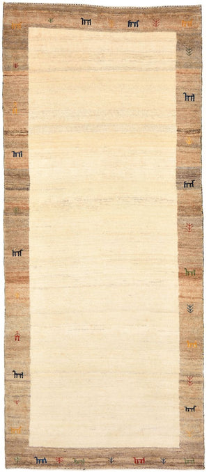 Tappeto corsia Tappeto Gabbeh - Loribaft Persero - 205 x 87 cm - sabbia