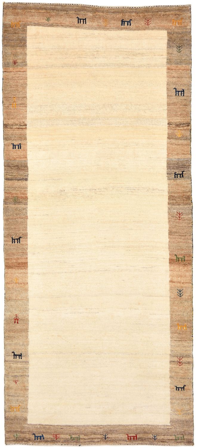 Tappeto corsia Tappeto Gabbeh - Loribaft Persero - 205 x 87 cm - sabbia