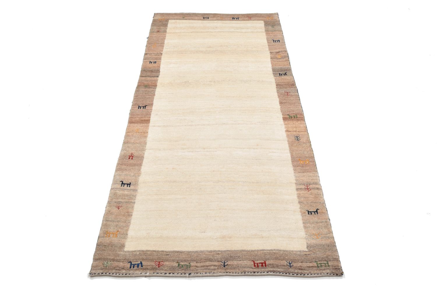 Tappeto corsia Tappeto Gabbeh - Loribaft Persero - 205 x 87 cm - sabbia