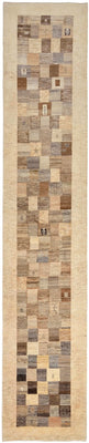 Tappeto corsia Tappeto Gabbeh - Loribaft Persero - 512 x 101 cm - marrone chiaro