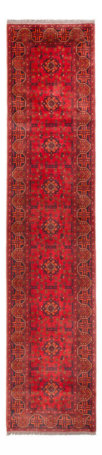 Tappeto corsia Tappeto afgano - Kunduz - 395 x 80 cm - rosso