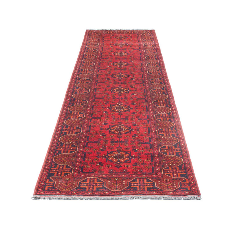 Tappeto corsia Tappeto afgano - Kunduz - 395 x 80 cm - rosso