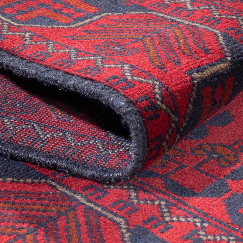 Tappeto corsia Tappeto afgano - Kunduz - 390 x 80 cm - rosso