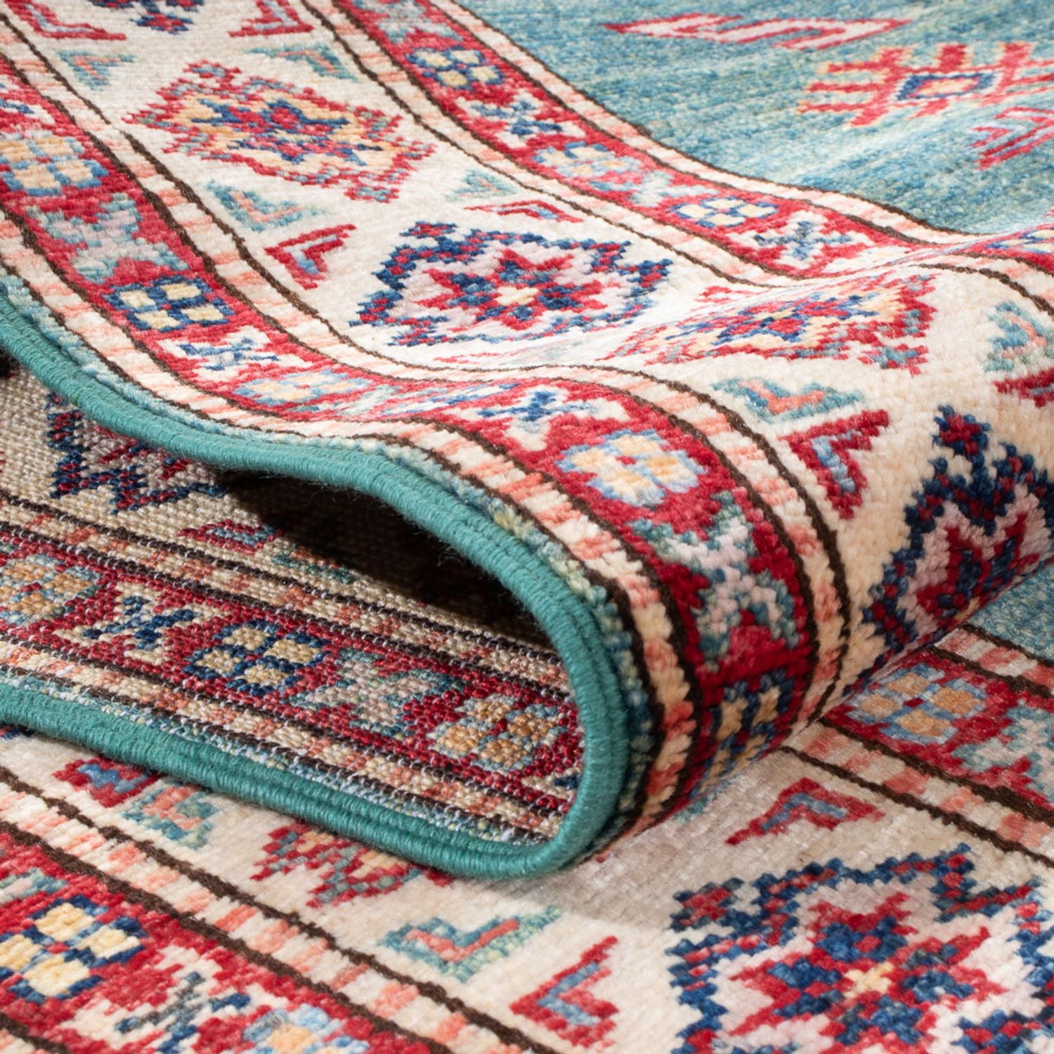 Tappeto corsia Tappeto Ziegler - Kazak - 303 x 80 cm - turchese