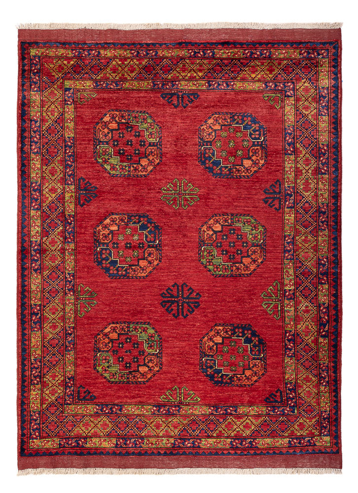 Tappeto afgano - Kunduz - 197 x 154 cm - rosso