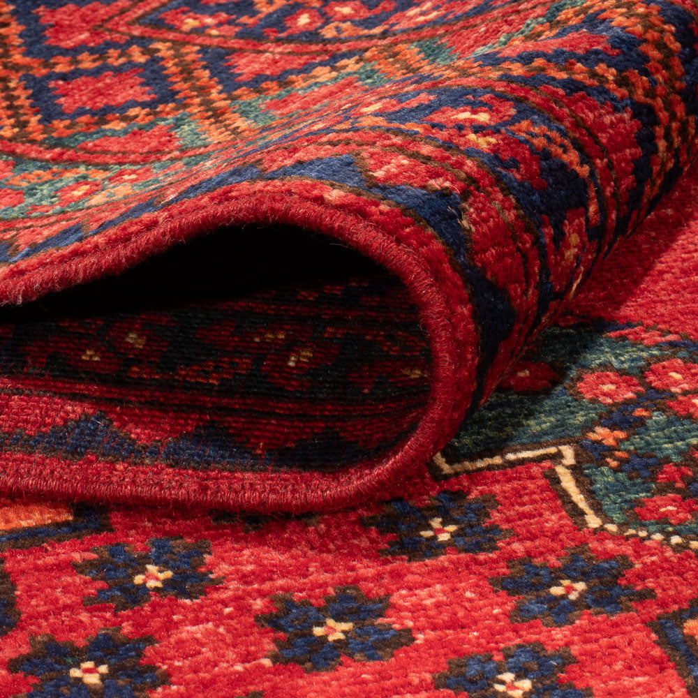 Tappeto afgano - Kunduz - 198 x 154 cm - rosso