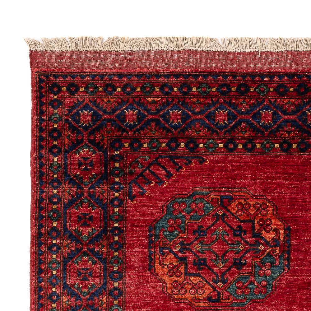 Tappeto afgano - Kunduz - 198 x 155 cm - rosso