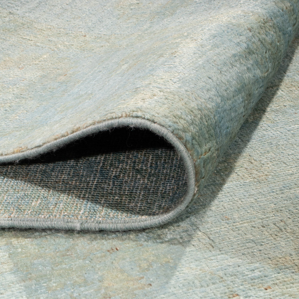 Tappeto Ziegler - Moderno - Vintage/Tinto di moda - 194 x 149 cm - blu chiaro