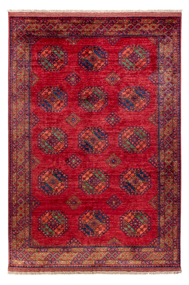 Tappeto afgano - Kunduz - 301 x 200 cm - rosso