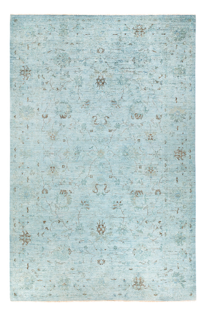 Tappeto Ziegler - Moderno - Vintage/Tinto di moda - 300 x 202 cm - blu chiaro
