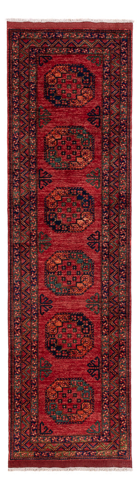 Tappeto corsia Tappeto afgano - Kunduz - 300 x 83 cm - rosso