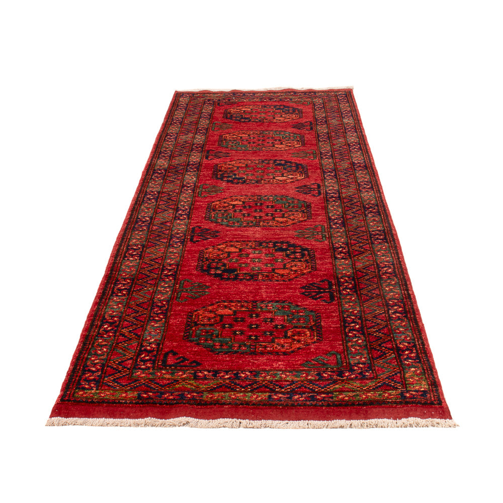 Tappeto corsia Tappeto afgano - Kunduz - 300 x 83 cm - rosso