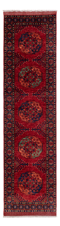 Tappeto corsia Tappeto afgano - Kunduz - 305 x 82 cm - rosso
