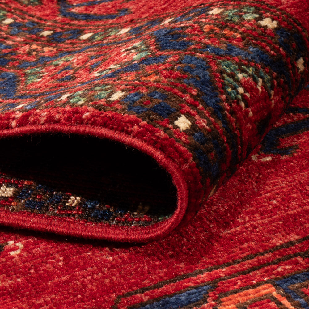 Tappeto corsia Tappeto afgano - Kunduz - 305 x 82 cm - rosso