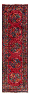 Tappeto corsia Tappeto afgano - Kunduz - 291 x 87 cm - rosso