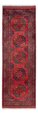 Tappeto corsia Tappeto afgano - Kunduz - 260 x 83 cm - rosso
