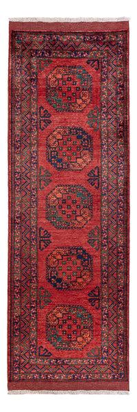 Tappeto corsia Tappeto afgano - Kunduz - 260 x 83 cm - rosso