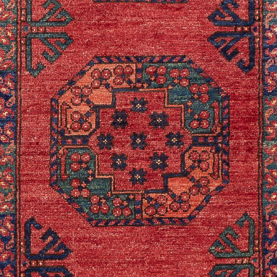 Tappeto corsia Tappeto afgano - Kunduz - 260 x 83 cm - rosso