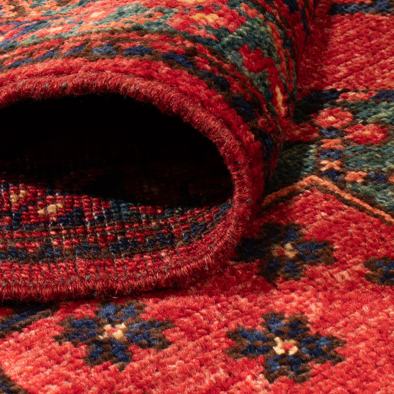 Tappeto corsia Tappeto afgano - Kunduz - 260 x 83 cm - rosso