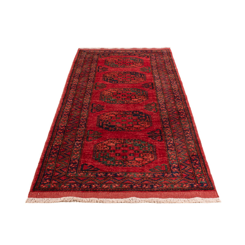 Tappeto corsia Tappeto afgano - Kunduz - 260 x 83 cm - rosso