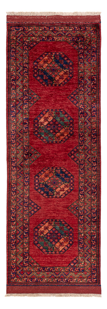 Tappeto corsia Tappeto afgano - Kunduz - 237 x 83 cm - rosso