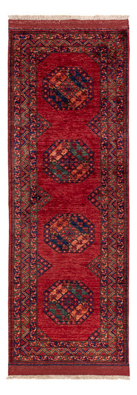 Tappeto corsia Tappeto afgano - Kunduz - 237 x 83 cm - rosso