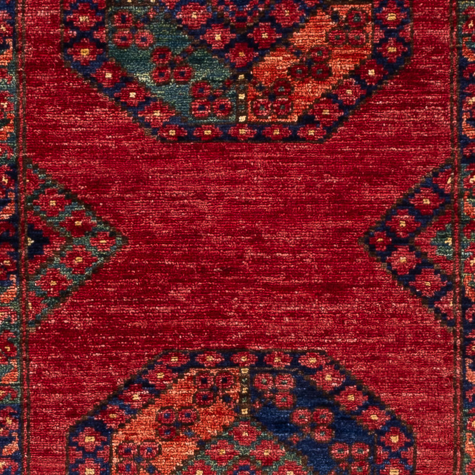 Tappeto corsia Tappeto afgano - Kunduz - 237 x 83 cm - rosso